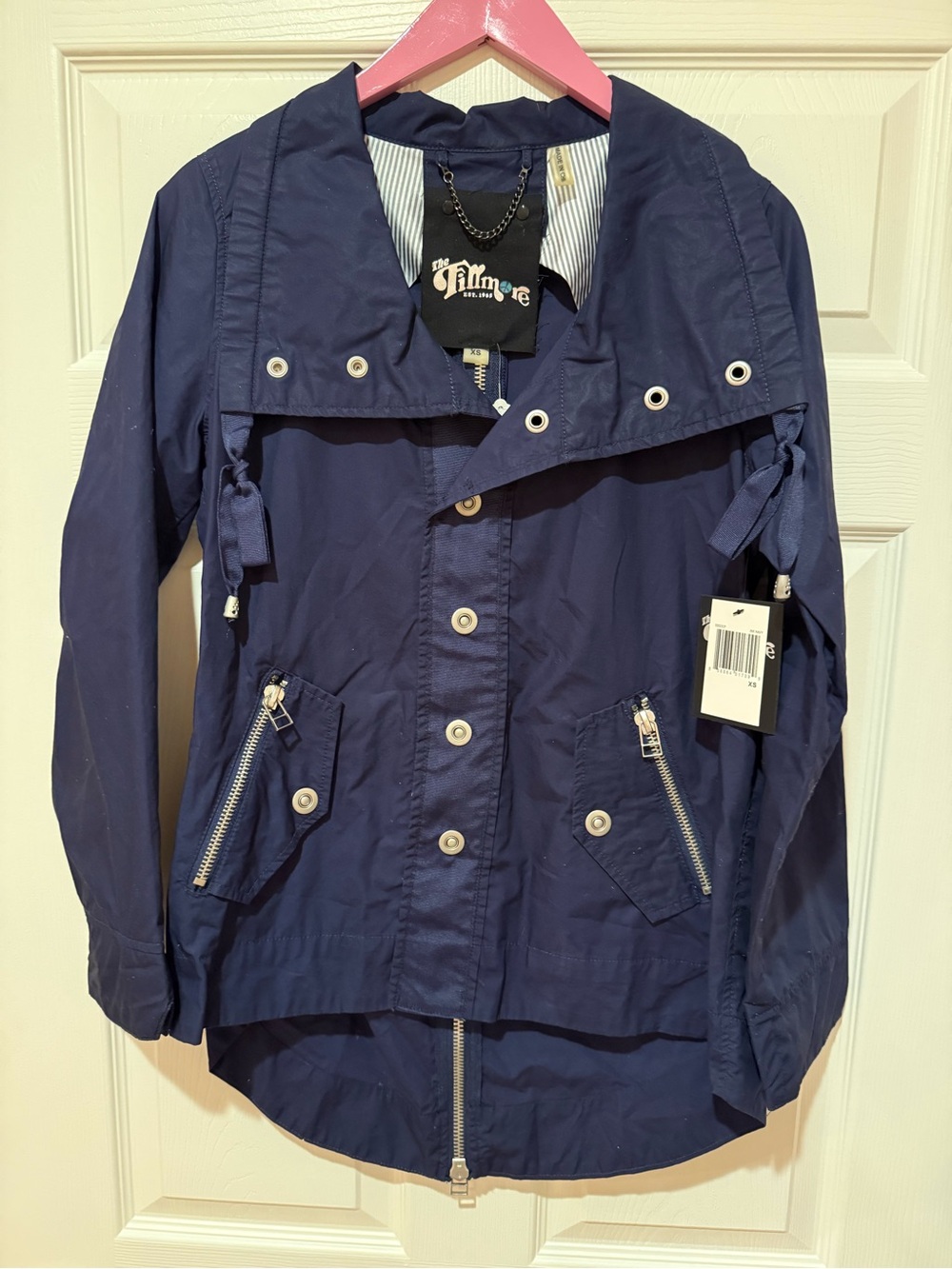 Navy Hooded Utility Jacket for Women